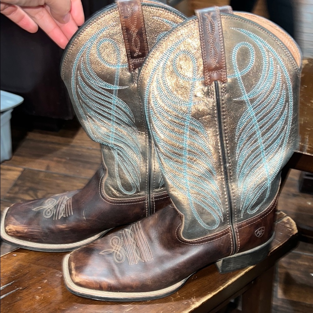 Ariat Brown and Gold Western Boots